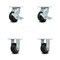 Service Caster 4 Inch Rubber on Aluminum Caster Set with Roller Bearings 2 Brakes 2 Rigid SCC SCC-30CS420-RAR-TLB-2-R420-2 - alternate 1